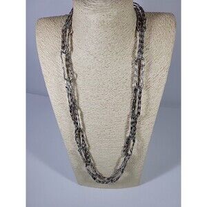Simply Vera Vera Wang Multi-Strand Necklace Long Silver Tone Dots & Dashes Link